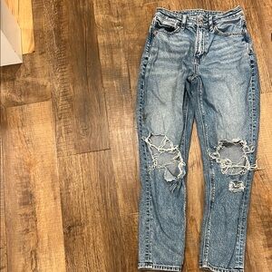 Distressed Blue Jeans